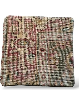 Ottoman Pouffe Art Deco Bohem Halı El Dokuması Vintage Kırlent Minder 40X40CM 198