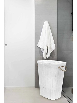 Maison Luré Bambu Halatlı Ahşap Görünümlü Kirli Çamaşır