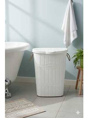 Maison Luré Bambu Çamaşır Sepeti, 60 Litre, Pratik ve Estetik Tasarım