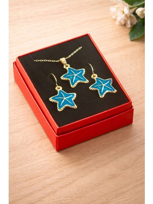 AyrStore Deniz Yıldızı Mineli Kutulu Kolye Set