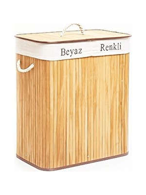 Maison Luré Kapaklı Yuvarlak Hasır Bambu Çamaşır Sepeti - Çok Amaçlı ve Düzenleyici