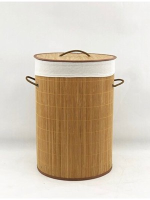 Maison Luré Katlanabilir Bambu Oval Banyo Çamaşır Sepeti, Şık ve Pratik Tasarım