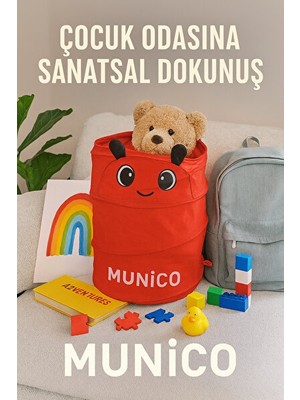 Maison Luré Sevimli Figürlü Katlanabilir Sepet, Renkli ve Desenli Oyuncak & Çamaşır Düz