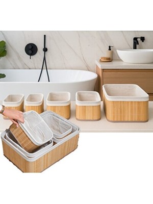 Maison Luré Bambu Hasır Çok Amaçlı Sepet, Banyo ve Dekorasyon Için