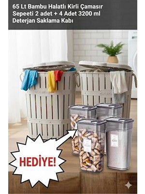 Maison Luré Mega Set: 2 Şır Sepeti ve 4 Deterjan Saklama Kabı, Hediye Seti