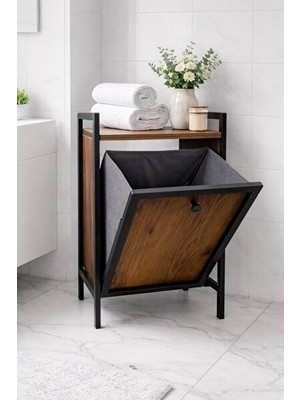 Maison Luré Modern Metal ve Ahşap Banyo Rafı ile Düzenli Alanlar