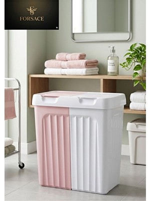 Vaelmont Iki Bölmeli Banyo ve Çamaşır Sepeti, Renkli ve Kullanışlı