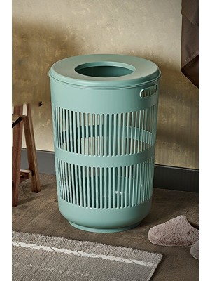 Vaelmont Yeşil Dekoratif Kirli Çamaşır ve Oyuncak Sepeti - 60 Litre Kapasiteli, Şık Çamaşır Sepeti