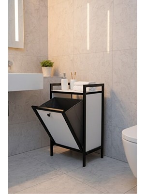 Maison Luré Modern Kapaklı Çamaşır Sepeti ve Banyo Organizeri