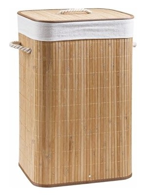 Maison Luré Bambu Banyo Kirli Çamaşır Sepeti, Şık ve Hafif Tasarım