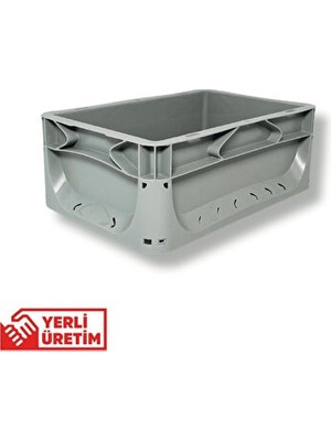 Vaelmont Sağlam Gri Plastik Kutu - Kokusuz ve Uzun Ömürlü Saklama Çözümü Sepet 30X20X12 cm