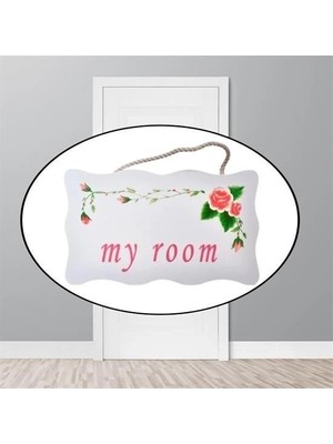 Ronanna Buğz Decotown My Room Benim Odam Dekoratif Çiçek Desenli Kapı Askısı