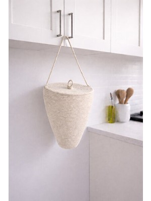 Vaelmont Dekoratif Kapaklı Poşet Düzenleyici, Şık ve Pratik Saklama Çözümü Sepet 30X20 cm