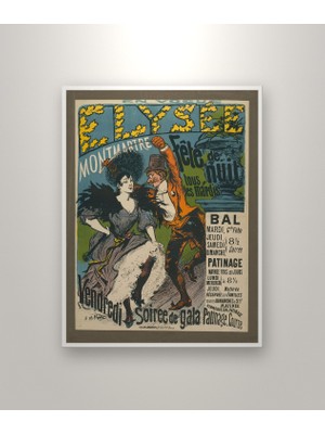 Michu Adolphe Léon Willette – En Vogue. Elysée Monmarte 1891 Poster, Vintage Afiş Duvar Tablosu Çerçevesiz
