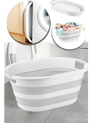 Vaelmont Katlanabilir Vip Akordiyon Silikon Çamaşır Sepeti - 25 Litre, Hafif ve Taşı