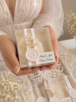 Seka Nikah,nişan,söz Hediyelik Şakayık Mühür Detaylı Mum 20 Adet