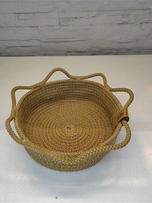 Vaelmont El Yapımı Örgü Çok Amaçlı Sepet, 20X20X6 cm