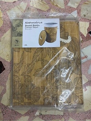 Vaelmont Bambu Desenli Çamaşır Sepeti Şık ve Dayanıklı Tasarım