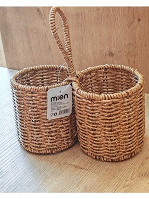 Vaelmont Iki Renkli Rattan Kaşıklık, Şık ve Pratik Mutfak Gereçleri Sepet