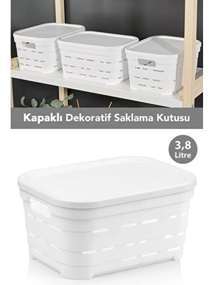 Vaelmont Kapaklı Piramit Saklama Kutusu, Dolap Içi Düzenleyici ve Organizer Sepet