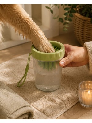Elivora Silikon Fırçalı Köpek Pati Temizleme Kabı Orta ve Büyük Irklar Için