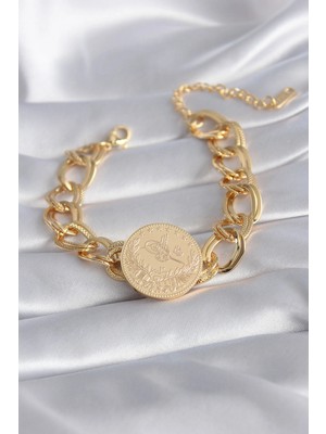Ronanna Buğz 316L Çelik Gold Renk Reşat Altın Model Samanyolu Kadın Bileklik