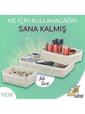 Vaelmont Çok Amaçlı Jute Üçlü Sepet Seti - Ev ve Ofis Düzeni Için Uygun