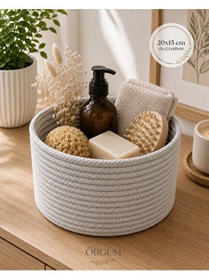 Vaelmont 20X15 cm Hasır Görünümlü Düzenleyici Sepet, Çok Amaçlı Saklama Çözümü 20X15 cm