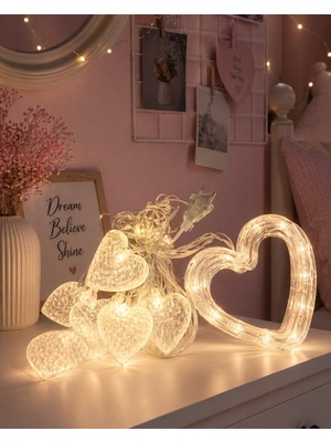 Kalp Figürlü LED Neon Dekor Işığı Romantik Ortam Aydınlatması - 1805-1913