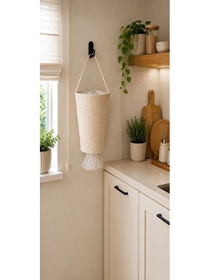 Vaelmont Ekru Renkli Organizer Sepet, Pratik Saklama Çözümü 29X18 cm
