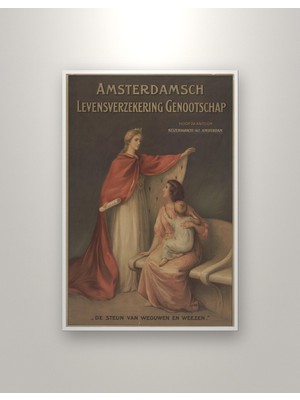 Michu Amsterdamsch Levensverzekering Genootschap 1900 Poster, Vintage Afiş Duvar Tablosu Çerçevesiz