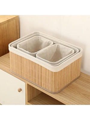 Vaelmont Pinterest Tarzı Hasır Saklama Sepetleri - 4'lü Set