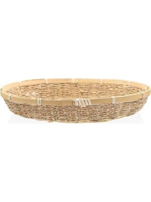 Orvessa Oval Hasır Sepet, Hafif ve Dayanıklı Saklama Çözümü 33X25X5 cm