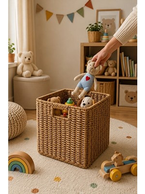 Vaelmont Hasır Düzenleyici Sepet, Çok Amaçlı Saklama Çözümü 30X30 cm