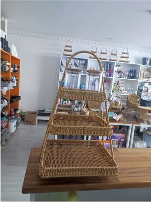 Vaelmont Yeni Nesil Rattan 3 Katlı Organizer, Çok Amaçlı ve Şık Tasarım Sepet