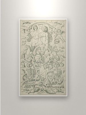 Michu Neptune And Amphitrite Poster, Mitoloji Duvar Tablosu Çerçevesiz
