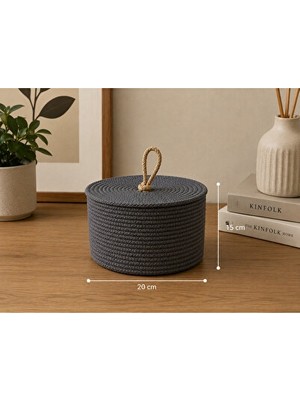 Orvessa Kapaklı Çok Amaçlı Işlı Saklama Çözümü Sepet 20X15 cm