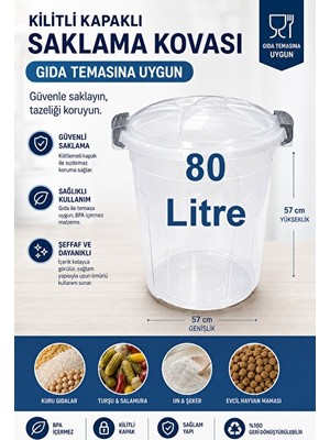 Orvessa Şeffaf Plastik Kova, Kapaklı Sepet