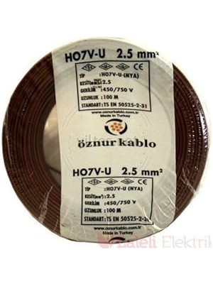 Aesco 2,5 Mm2 Nya Tek Damar Kahve 100M | Elektrik Iletimi