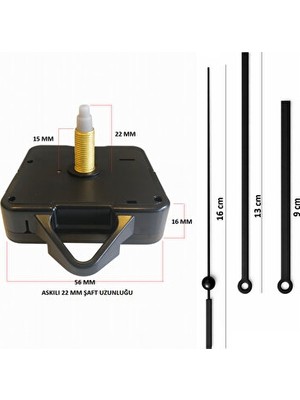 Orvessa Gelişmiş Sessiz Duvar Saati Mekanizması, 22MM Askılı, Yüksek Torklu Tasarım