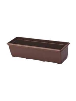 Aesco Uzun Balkon Saksısı Bahçe Saksısı Büyük Boy Dikdörtgen Saksı 7,5 Litre 2 Adet 17X50 Kahverengi