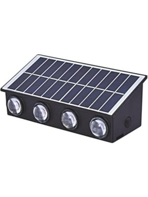 Aesco CT-8010 20W Güneş Enerjili Solar LED Aplik Dış Mekan IP65 Duvar Lambası Günışığı 3200K