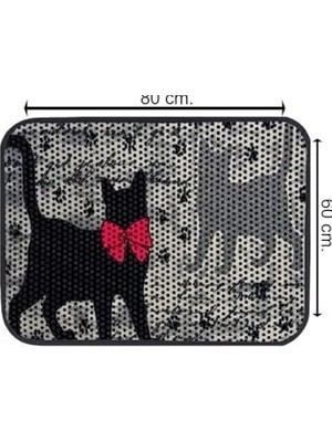 Aesco Kedi Tuvalet Önü Elekli Paspas, 80X60 Cm, Gri