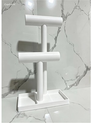 Orvessa Modern 2 Katlı Saat ve Bileklik Standı, Takılarınızı Şık Sunar Makyaj & Takı Organizeri