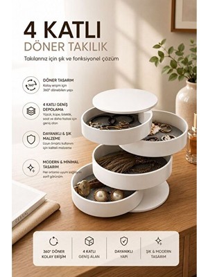 Orvessa 4 Katlı Takı Organizeri ile Maksimum Düzen Makyaj & Takı Organizeri