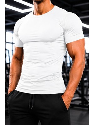Sapeur Erkek Premium Dar Compression Tişört - Esnek ve Nefes Alan, Spor & Günlük Tişört