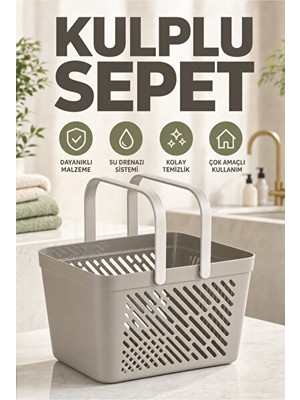 Orvessa Büyük Boy Gri Organizer Sepet, Çok Amaçlı ve Kullanışlı