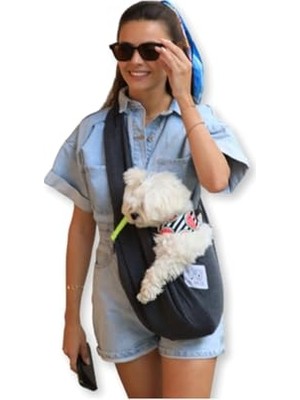 Aesco Oli And Lui Koyu Gri Köpek Taşıma Çantası (Pet Sling – Ana Kucağı) Koyu Gri