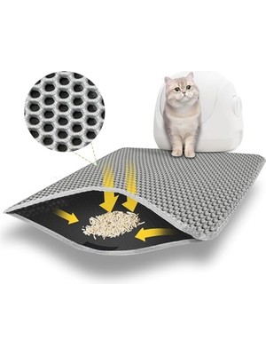 Aesco Elekli Kedi Tuvalet Önü Paspası, Kedi Kumu Paspası 65X45 cm