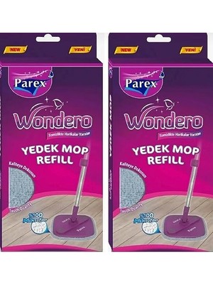 Aesco Wondero Otomatik Temizlik Seti Yedek Mop 2li Avantaj Paketi, , Gri̇, 15CM